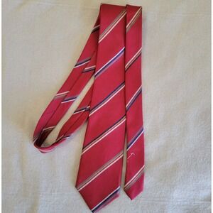 Givenchy Monsieur Mens Silk Tie Red Diagonal Stripe Made in Italy Vintage Luxury